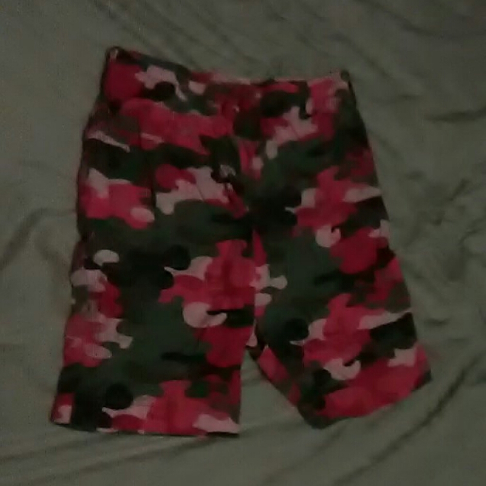 Faded Glory ,Pink and green camouflage shorts